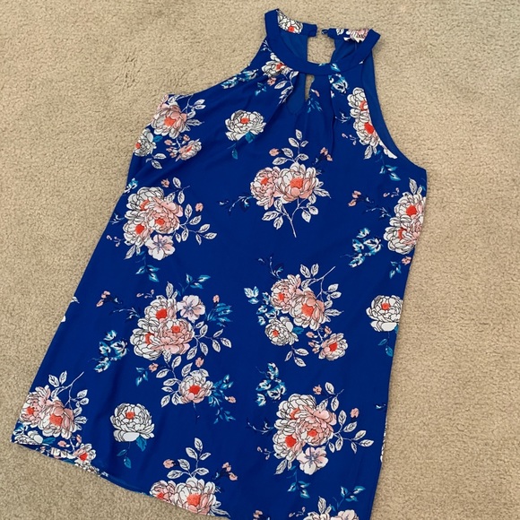 👗💙💐 Beautiful Blue Floral Print Dress 💐💙👗 - Picture 10 of 11